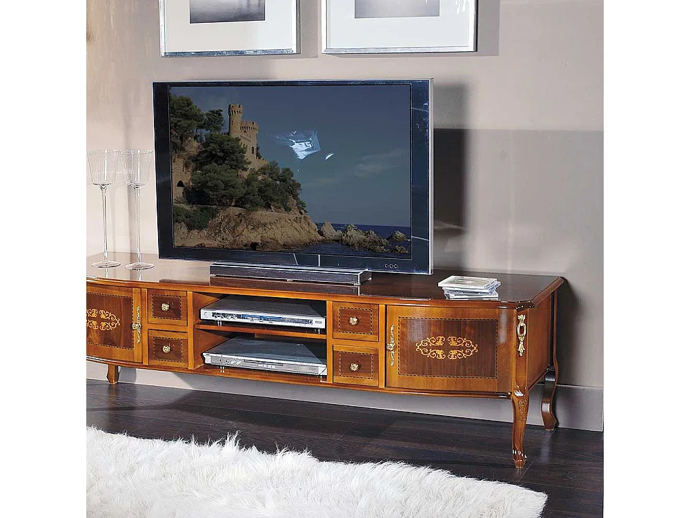 Barock Lowboard Nussbaum furniert 170 cm