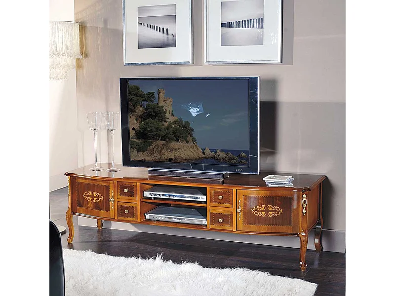 Barock Lowboard Nussbaum furniert 170 cm