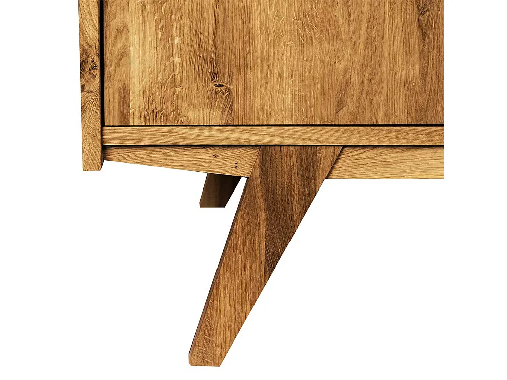 Massivholz Lowboard aus Wildeiche geölt Retrostil