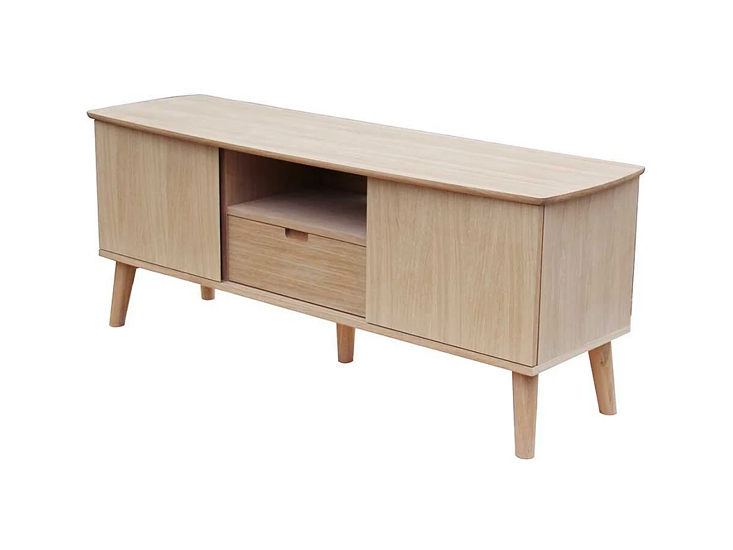 Retro Lowboard aus Eiche Massivholz 60 cm hoch