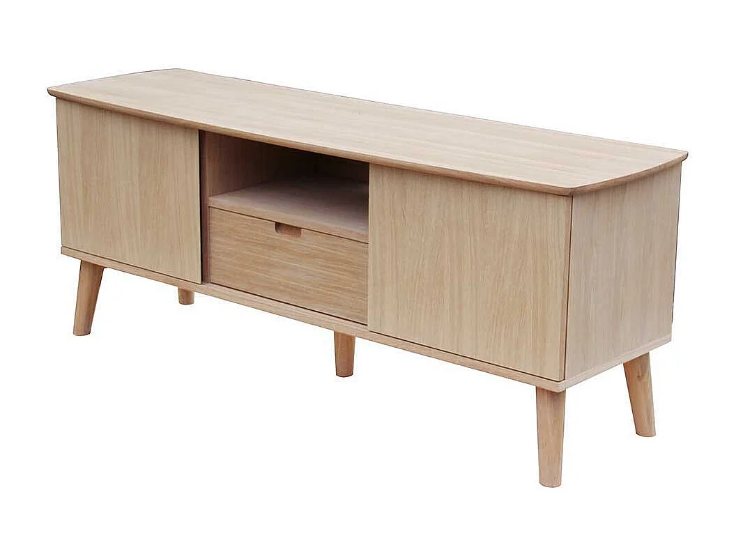 Retro Lowboard aus Eiche Massivholz 60 cm hoch