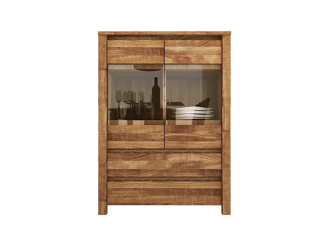 Esszimmer Highboard aus Wildeiche massiv geölt Glas