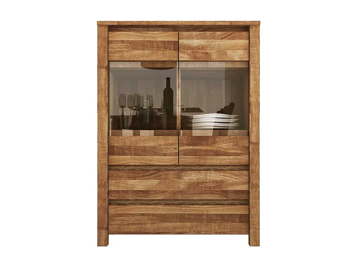 Esszimmer Highboard aus Wildeiche massiv geölt Glas