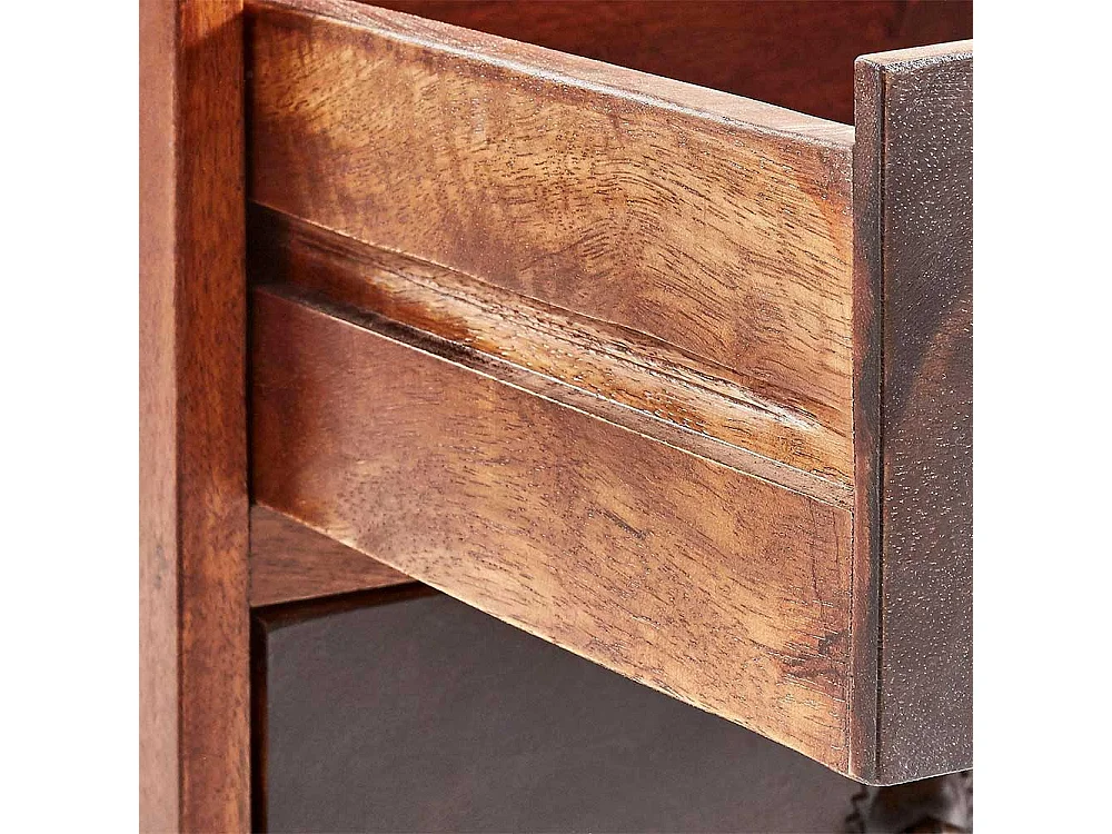 Vintage Lowboard aus Akazie Massivholz mehrfarbig