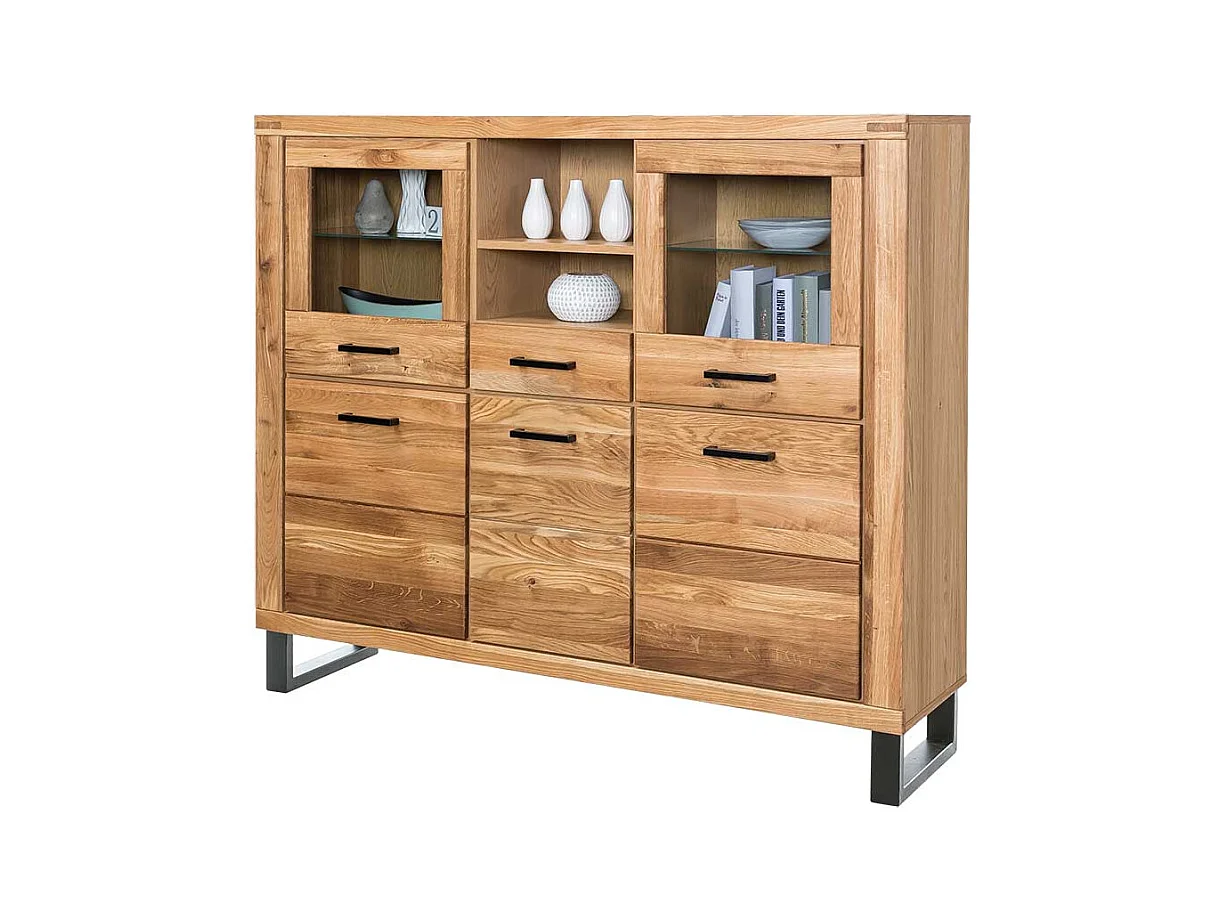 Esszimmerschrank aus Wildeiche teilmassiv 140 cm hoch