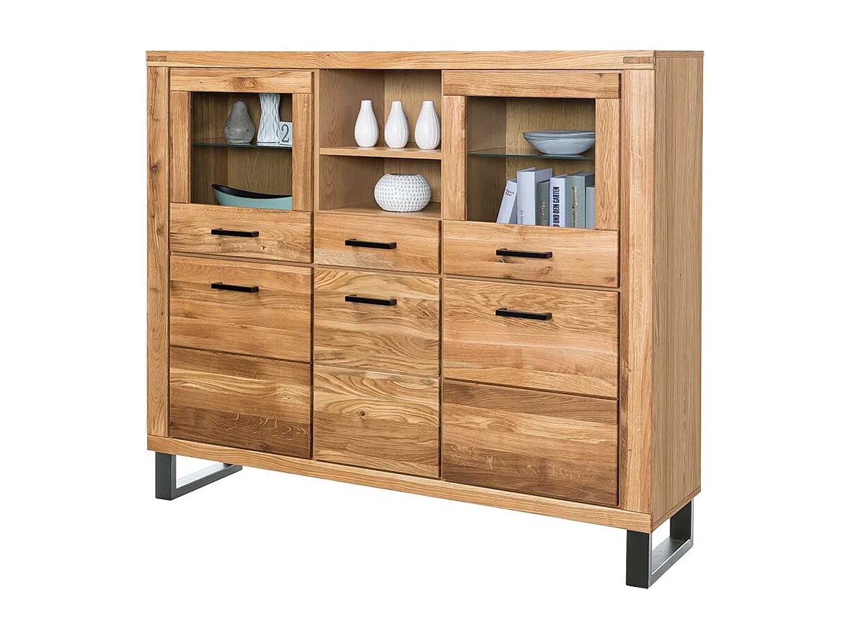 Esszimmerschrank aus Wildeiche teilmassiv 140 cm hoch