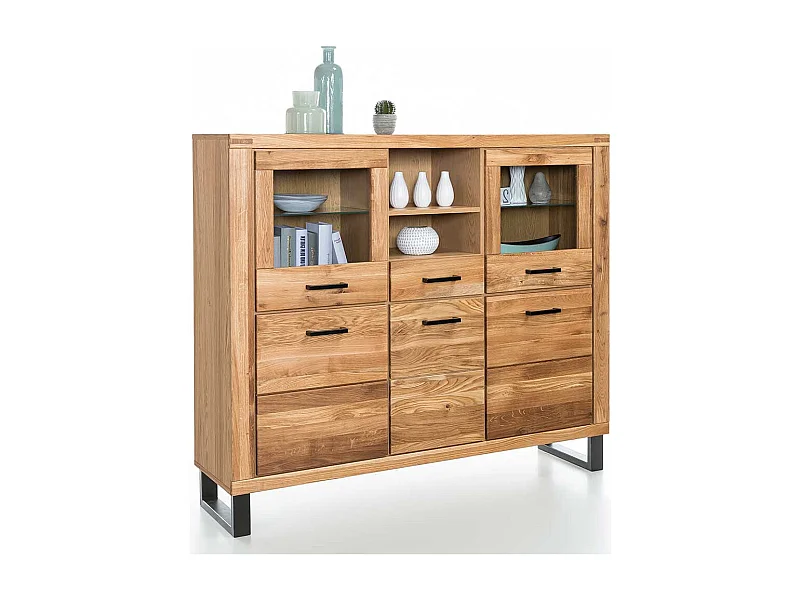 Esszimmerschrank aus Wildeiche teilmassiv 140 cm hoch