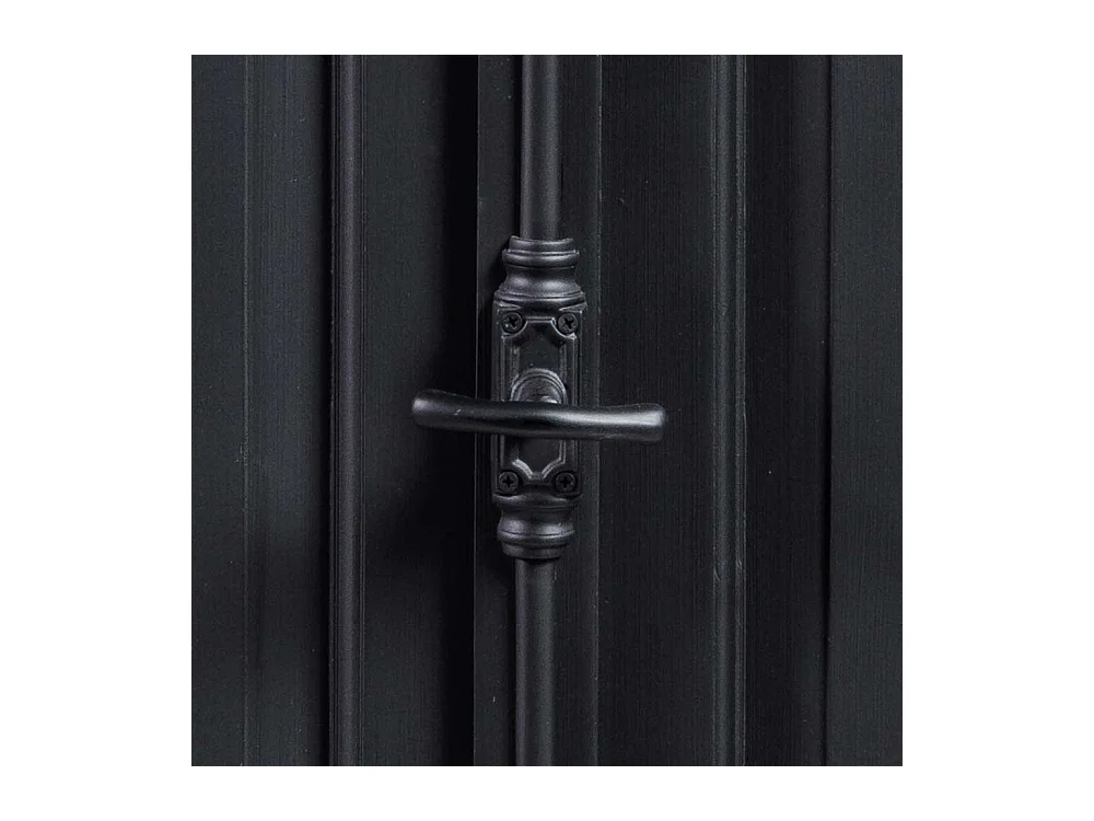 Highboard mit einer Schublade und Tür Schwarz Teakfarben