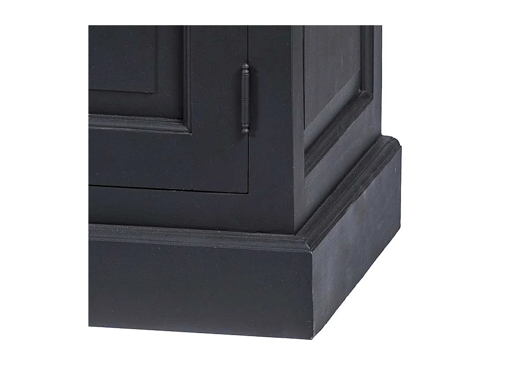 Highboard mit einer Schublade und Tür Schwarz Teakfarben