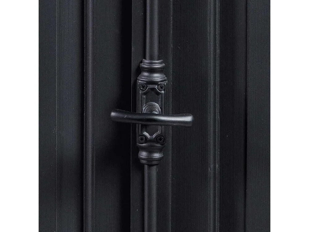 Highboard mit einer Schublade und Tür Schwarz Teakfarben