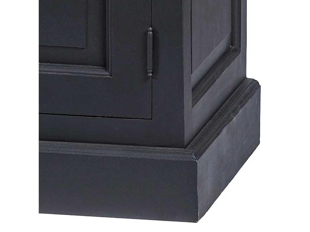 Highboard mit einer Schublade und Tür Schwarz Teakfarben