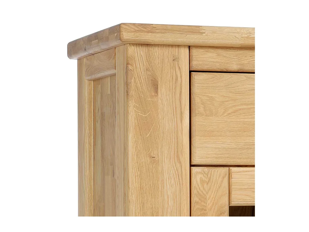 Highboard Vitrine aus Wildeiche Massivholz Soft Close Funktion