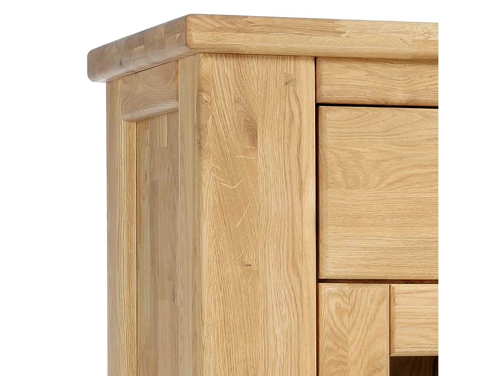 Highboard Vitrine aus Wildeiche Massivholz Soft Close Funktion