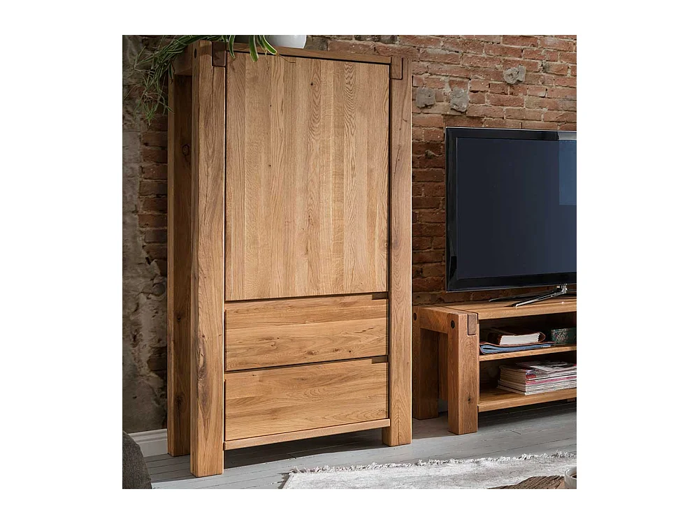 Wohnzimmer Highboard aus Eiche Massivholz 155 cm hoch