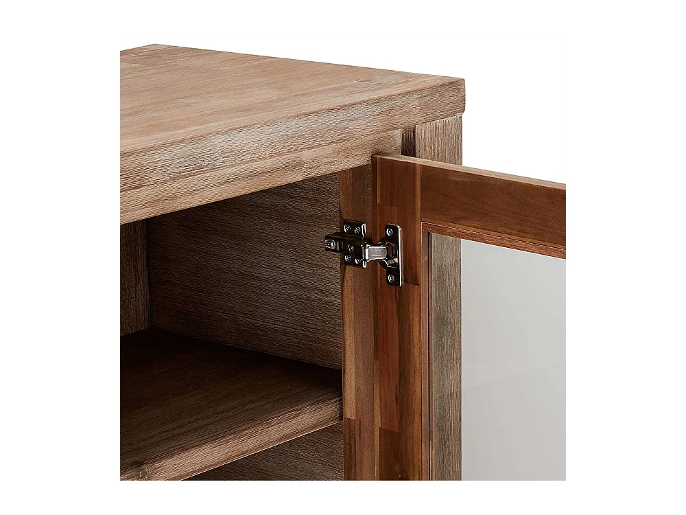 Rustikales Highboard aus Akazie teilmassiv dunkel lackiert