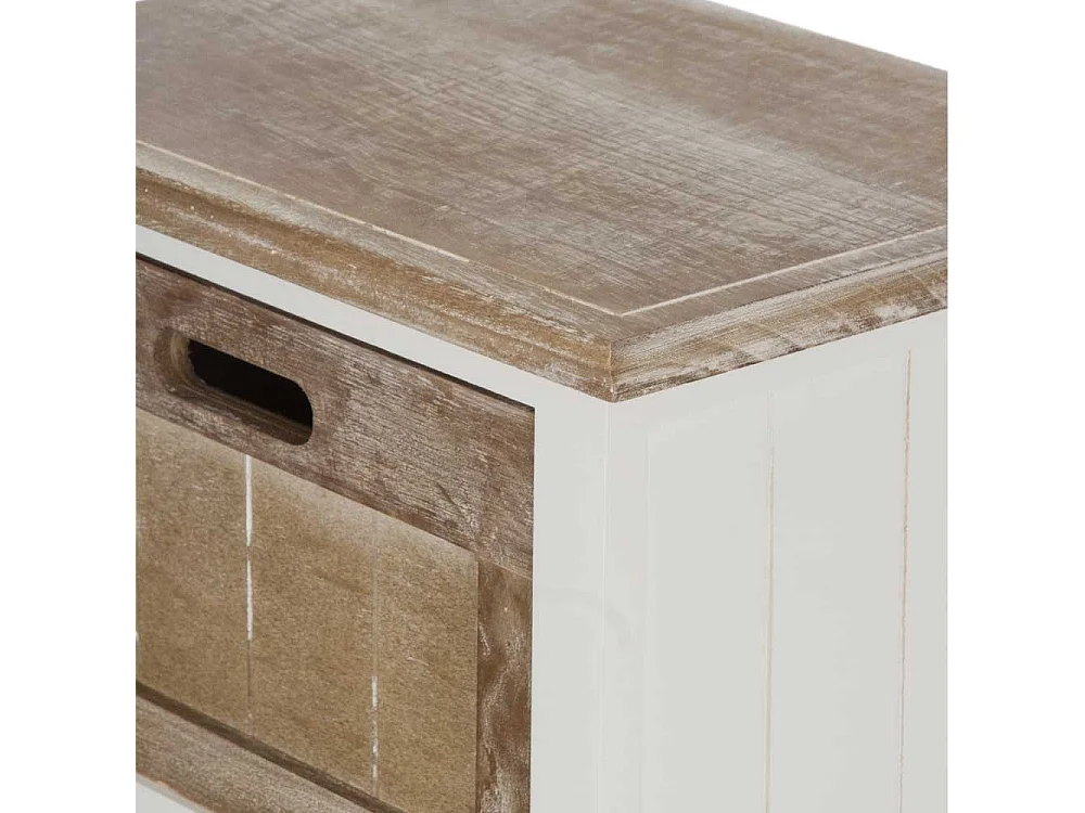 Hochkommode in Braun Wei� Shabby Chic