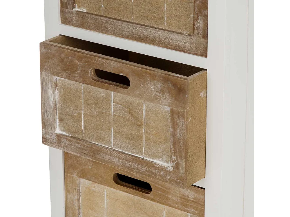 Hochkommode in Braun Wei� Shabby Chic