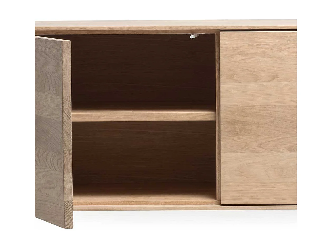 Wohnzimmer Hängeschrank in Eiche weiß geölt und Gelb 205 cm breit