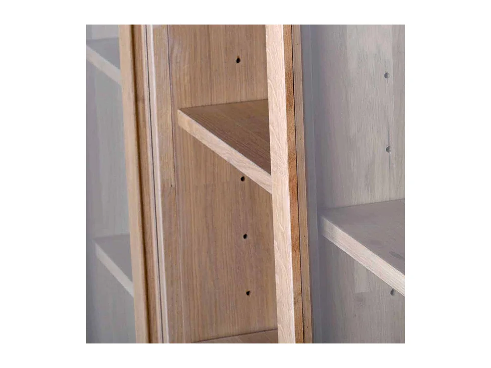 Highboard aus Eiche White Wash massiv Glas