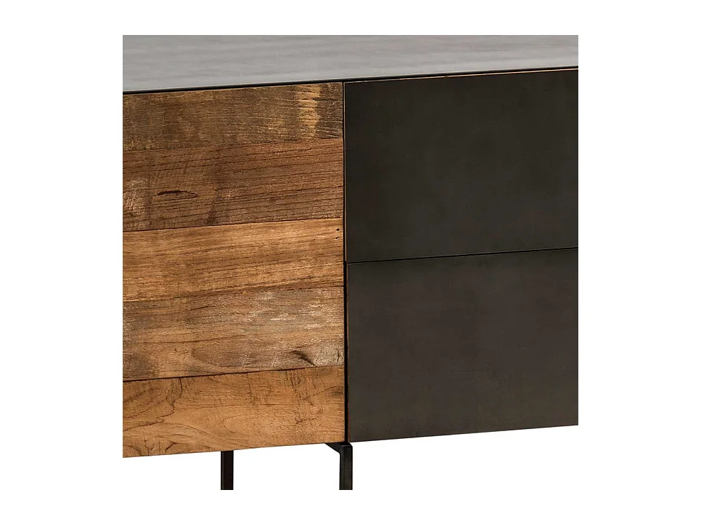 Lowboard aus Teak Recyclingholz Loft Style