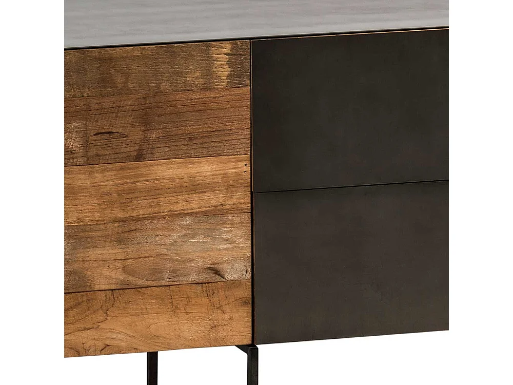 Lowboard aus Teak Recyclingholz Loft Style