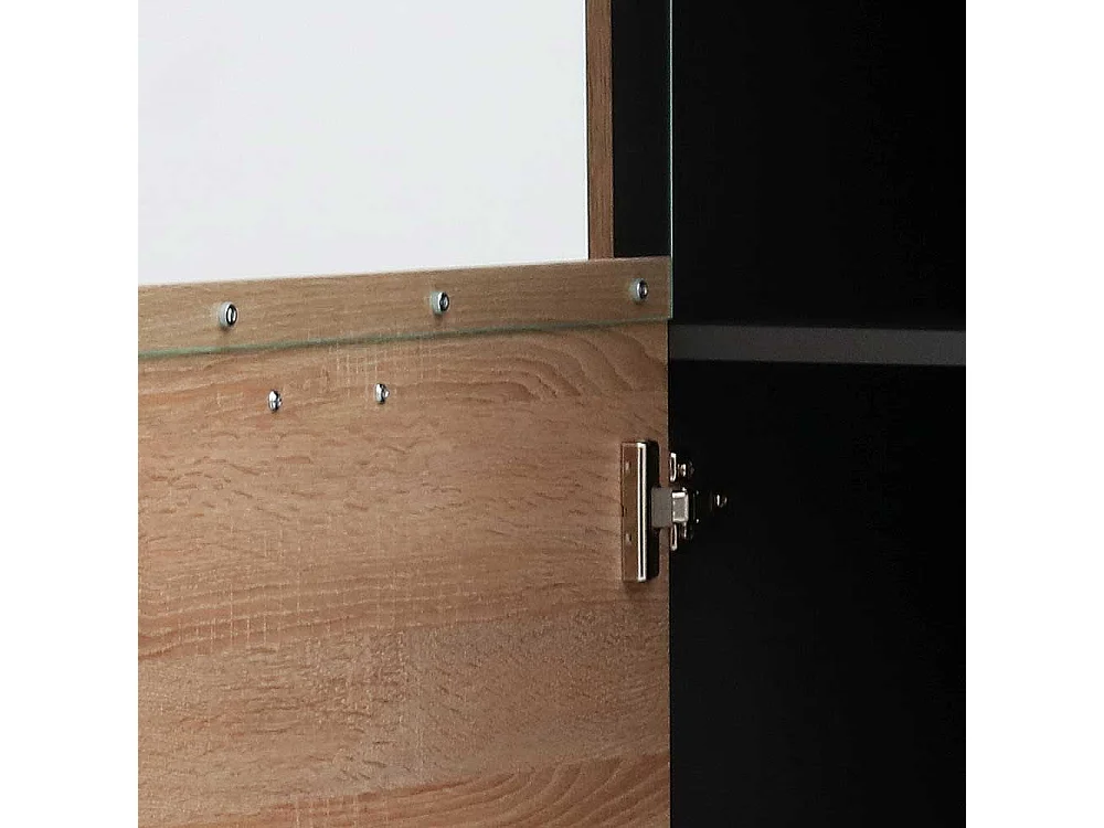 Wohnzimmer Highboard in Eiche dunkel Optik 110 cm breit