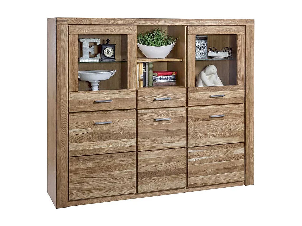 Wohnzimmer Anrichte aus Wildeiche teilmassiv 140 cm hoch