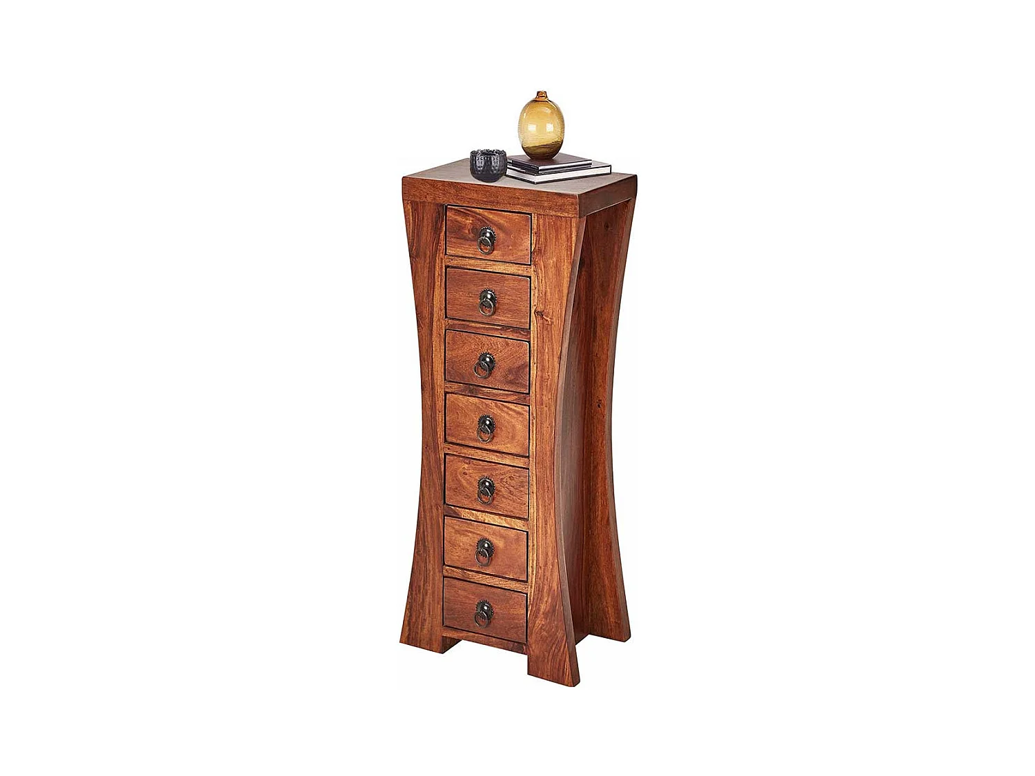 Design Schubladenkommode aus Akazie Massivholz 35 cm breit