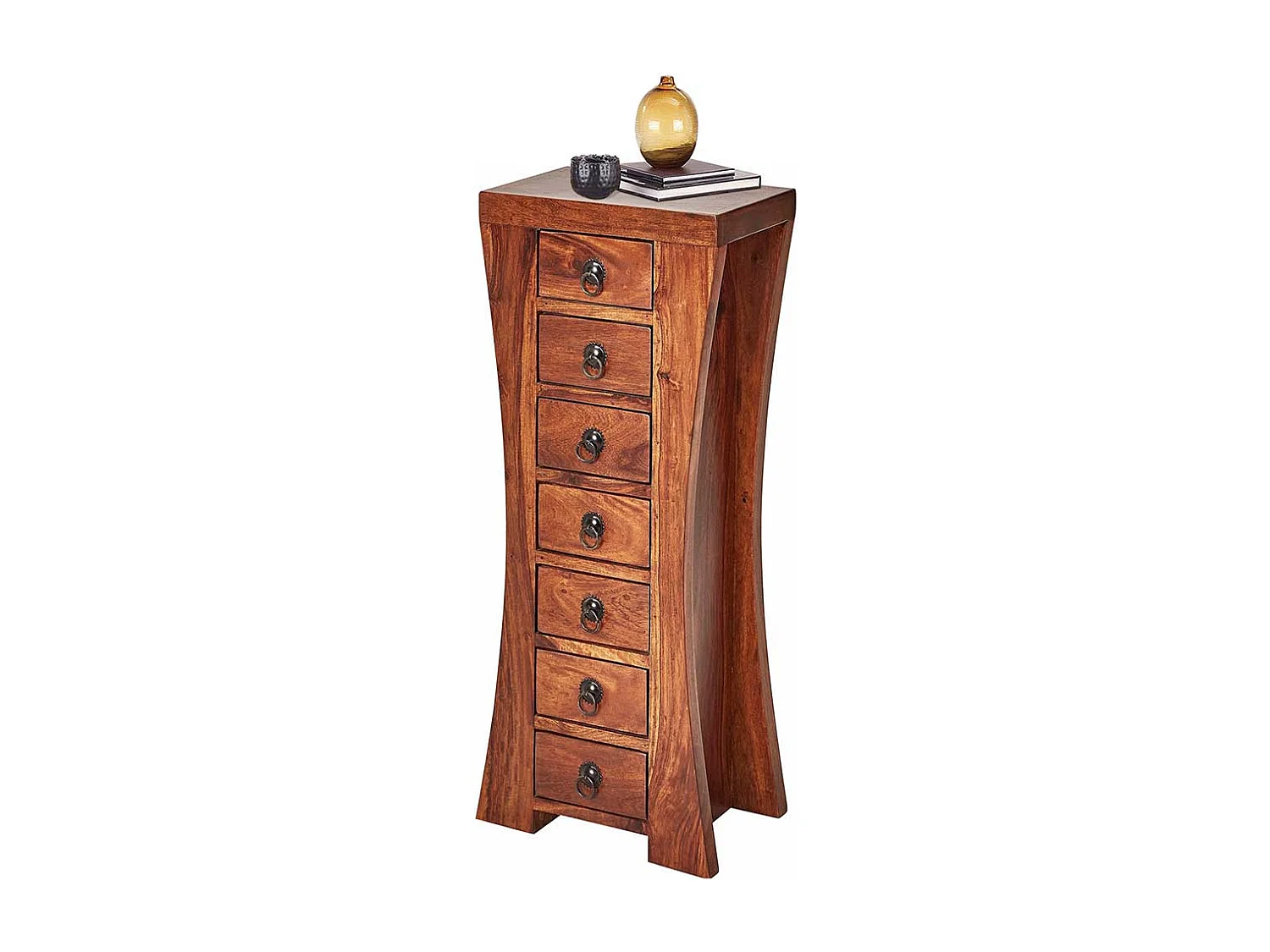 Design Schubladenkommode aus Akazie Massivholz 35 cm breit