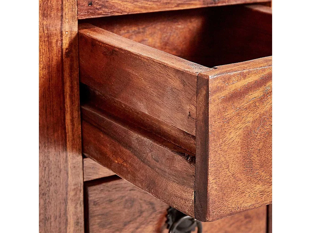 Design Schubladenkommode aus Akazie Massivholz 35 cm breit