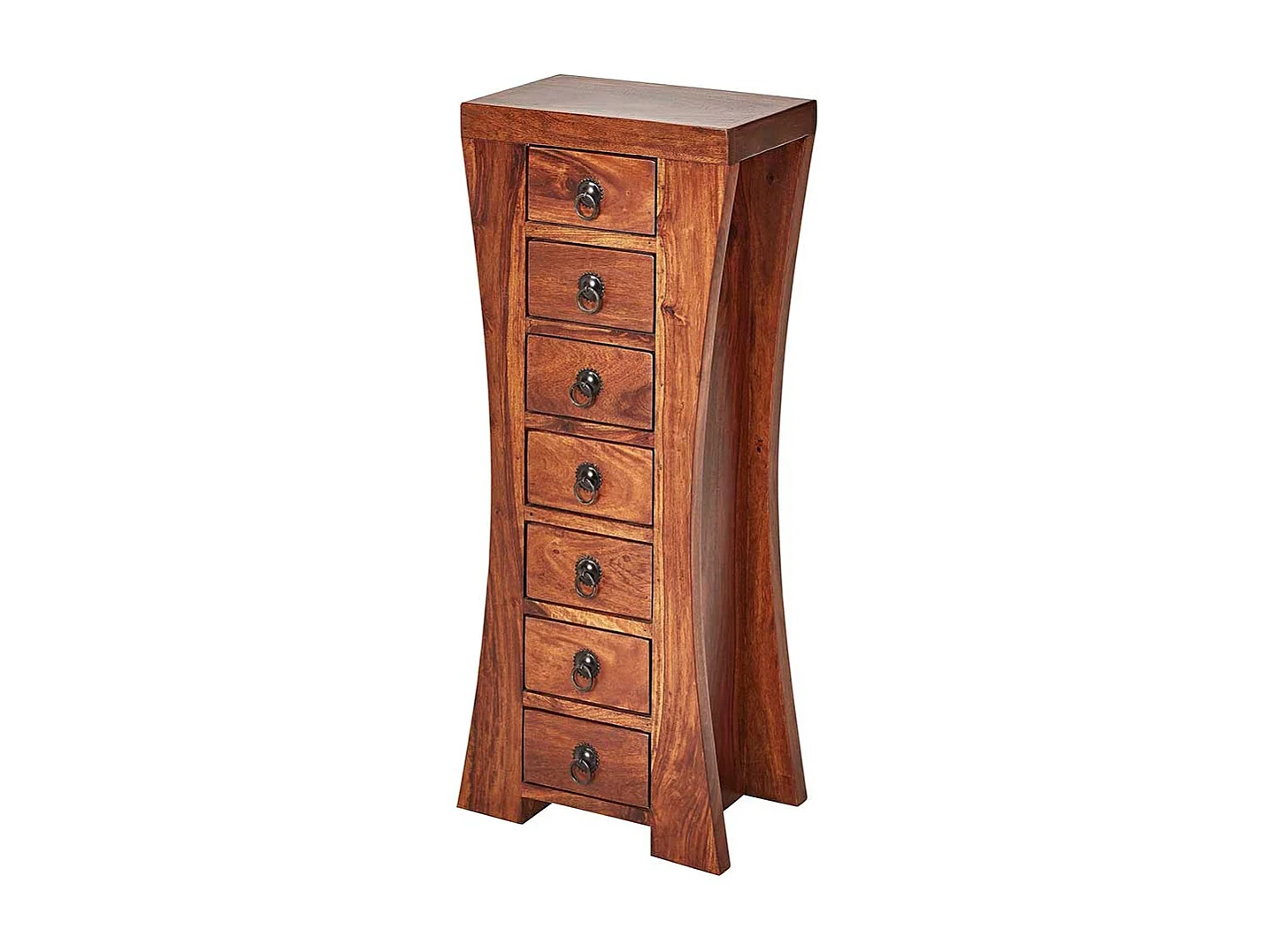 Design Schubladenkommode aus Akazie Massivholz 35 cm breit