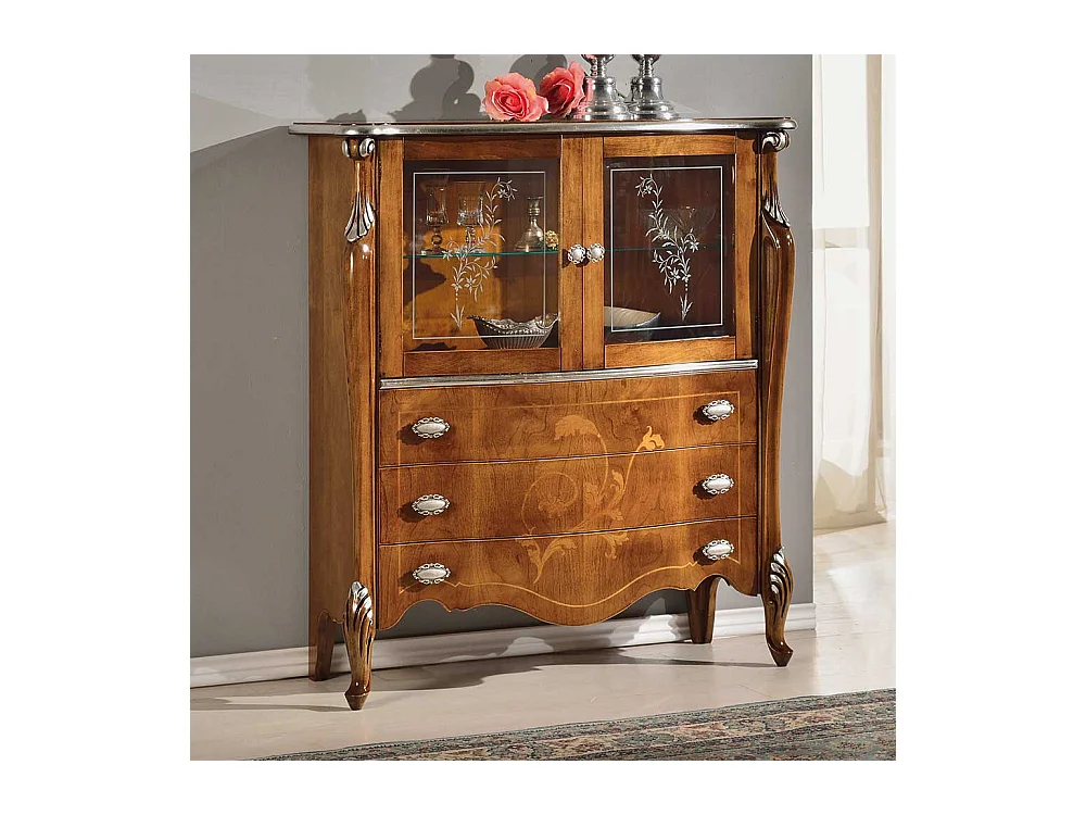 Esszimmerschrank in Nussbaumfarben italienischen Stil