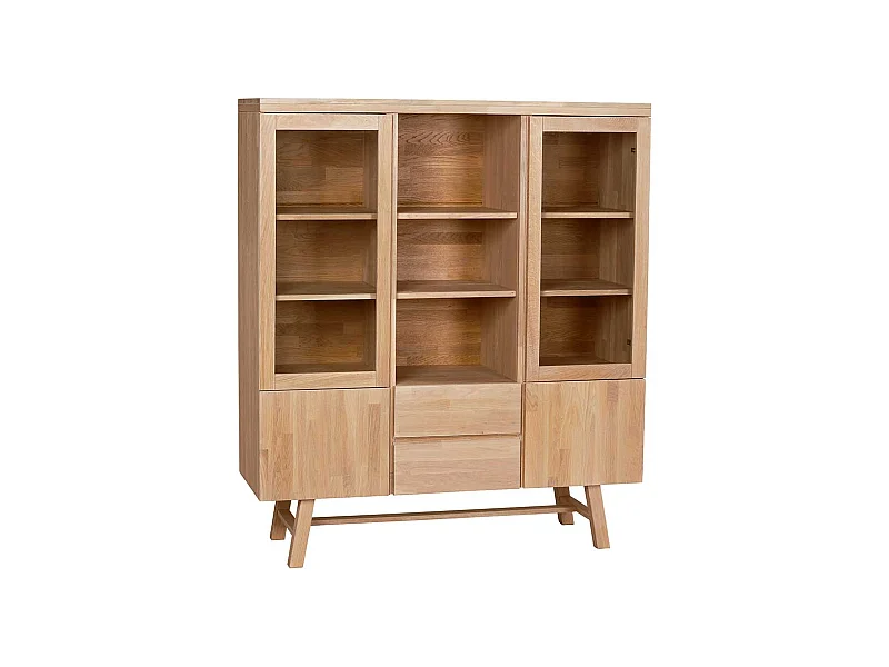 Esszimmer Highboard aus Eiche Massivholz 130 cm breit