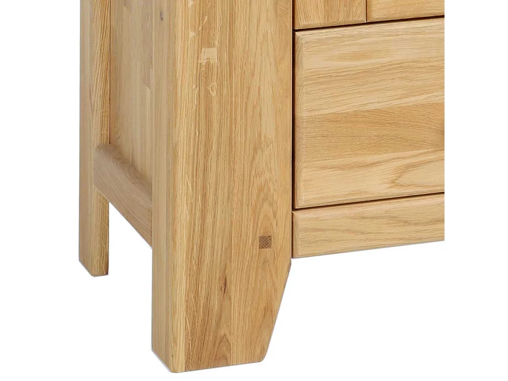 Highboard Vitrine aus Wildeiche Massivholz Soft Close Funktion