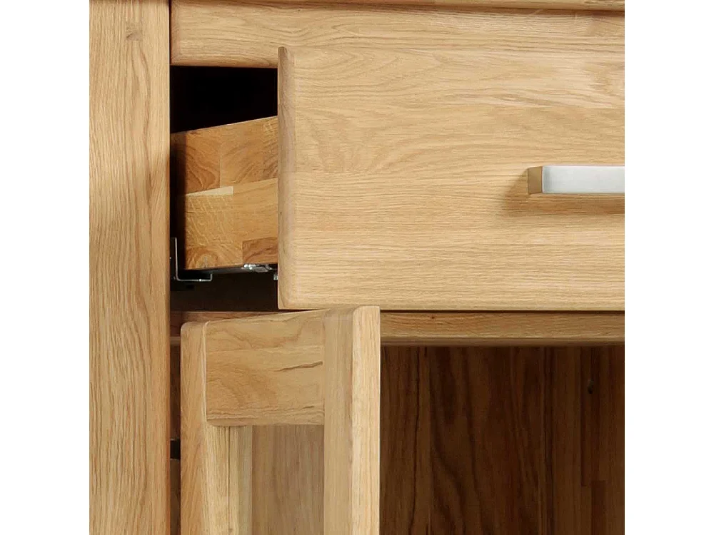 Highboard Vitrine aus Wildeiche Massivholz Soft Close Funktion