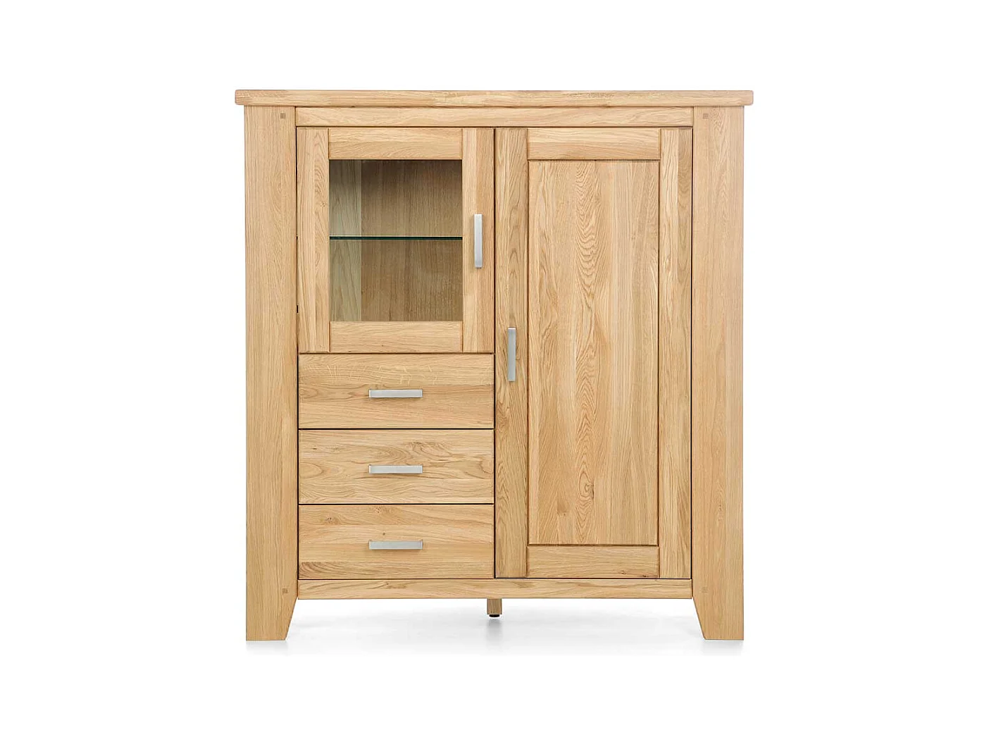 Esszimmer Highboard aus Wildeiche Massivholz Glastür