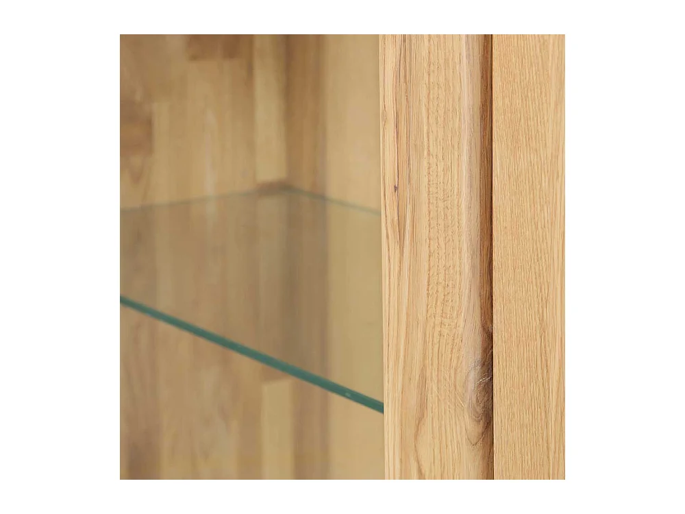 Esszimmer Highboard aus Wildeiche Massivholz Glastür