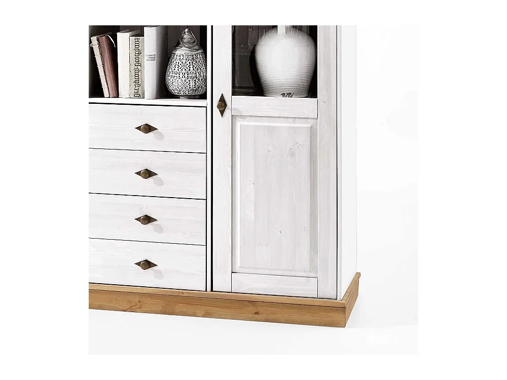 Highboard aus Kiefer teilmassiv Landhausstil