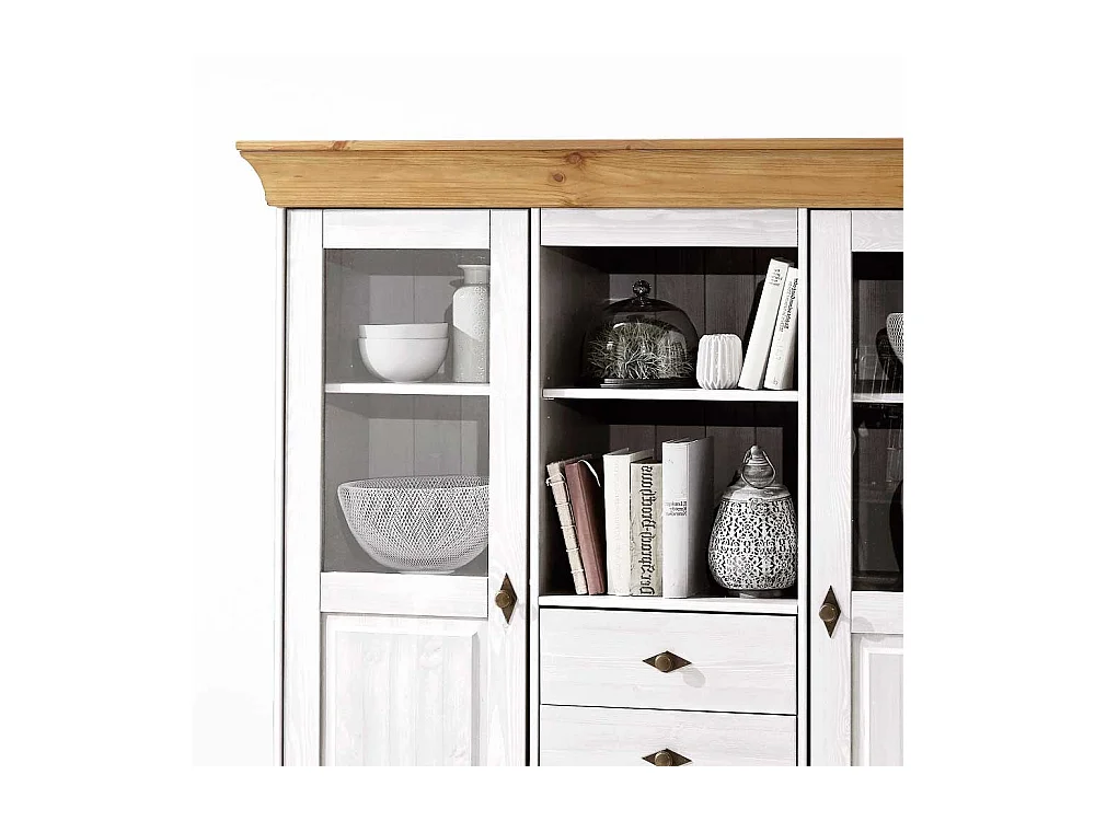 Highboard aus Kiefer teilmassiv Landhausstil