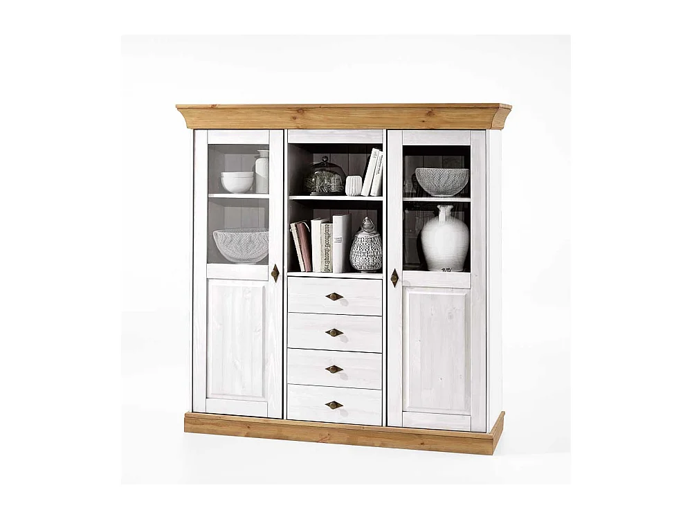 Highboard aus Kiefer teilmassiv Landhausstil