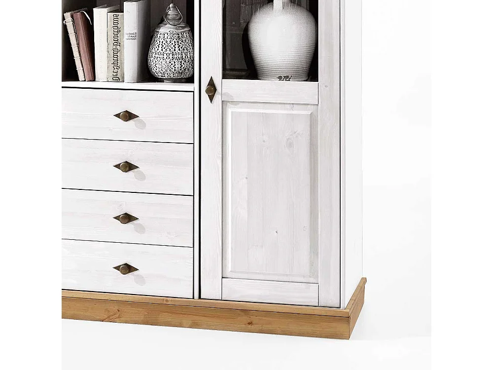 Highboard aus Kiefer teilmassiv Landhausstil