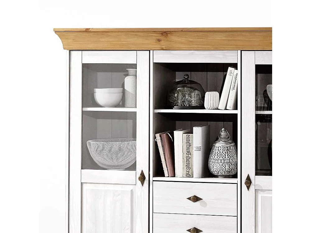 Highboard aus Kiefer teilmassiv Landhausstil