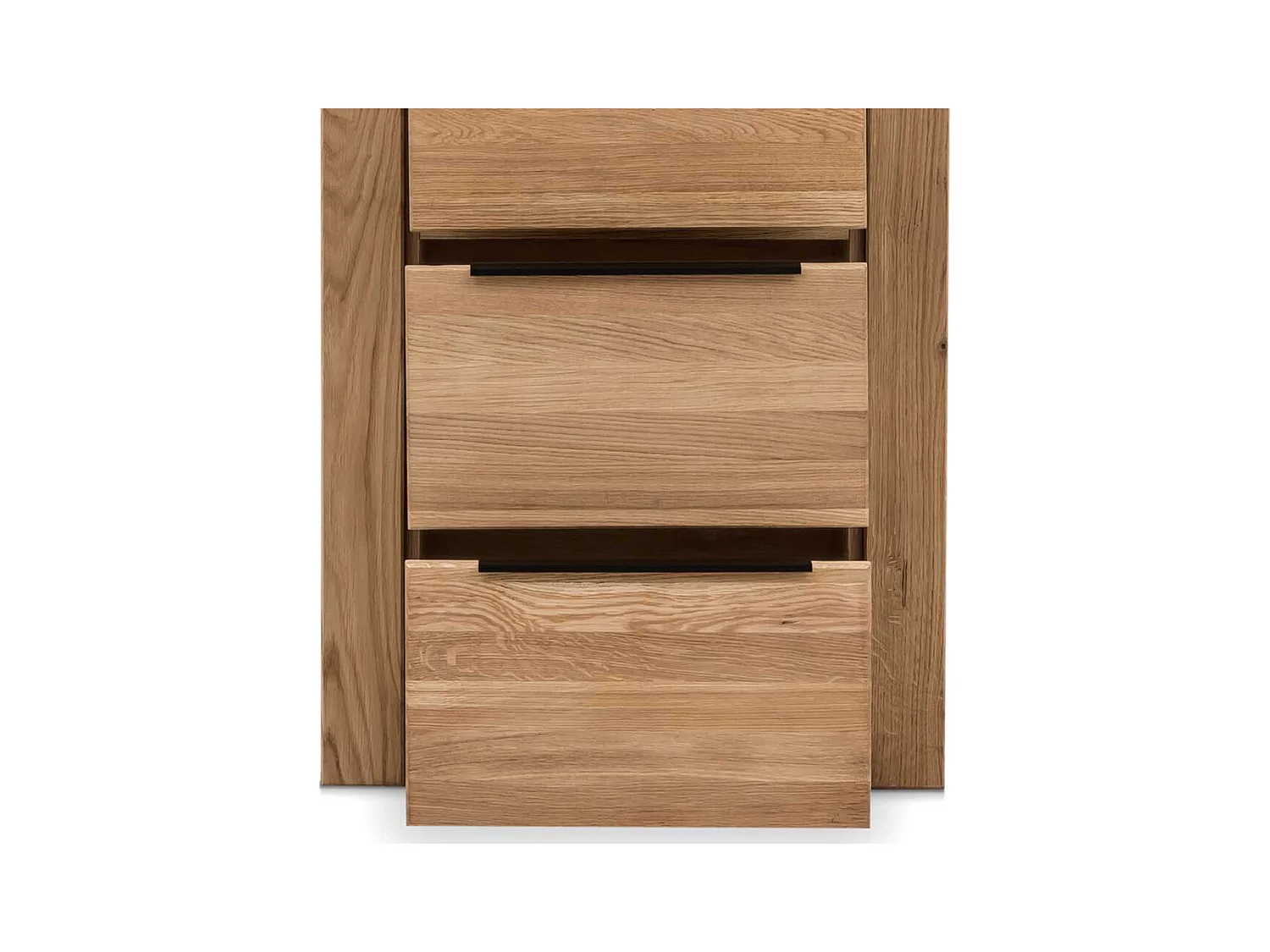 Schubladen Highboard in Eichefarben Metallgriffen