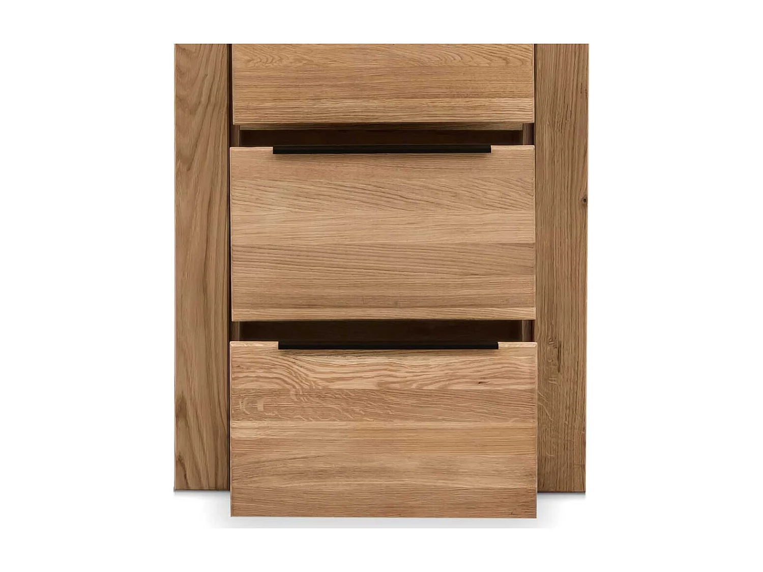 Schubladen Highboard in Eichefarben Metallgriffen