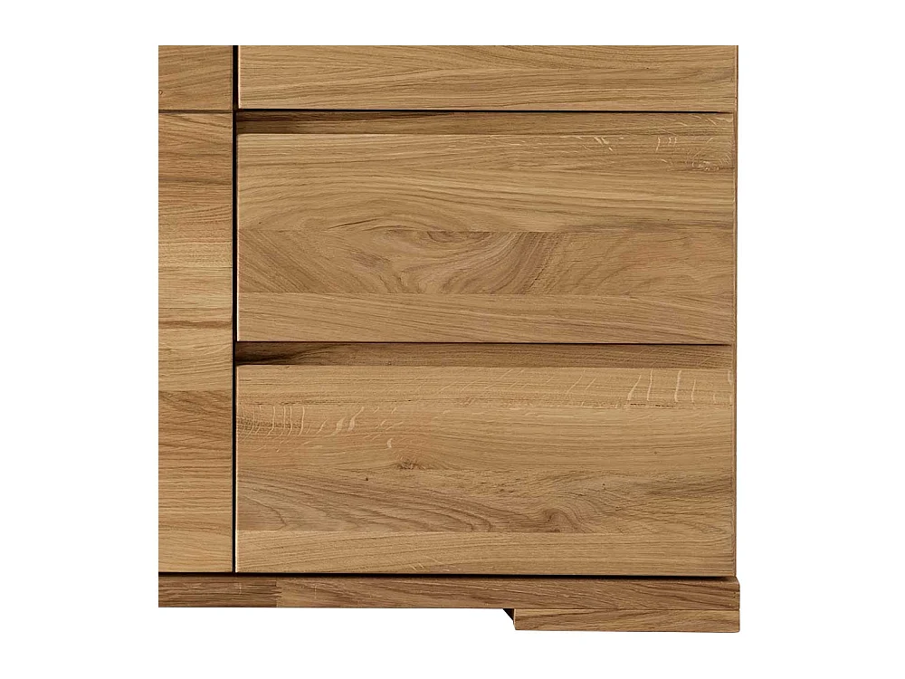 Wohnzimmer Highboard aus Wildeiche Massivholz geölt Griffmulden