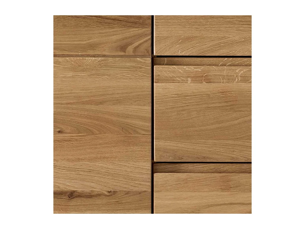 Wohnzimmer Highboard aus Wildeiche Massivholz geölt Griffmulden