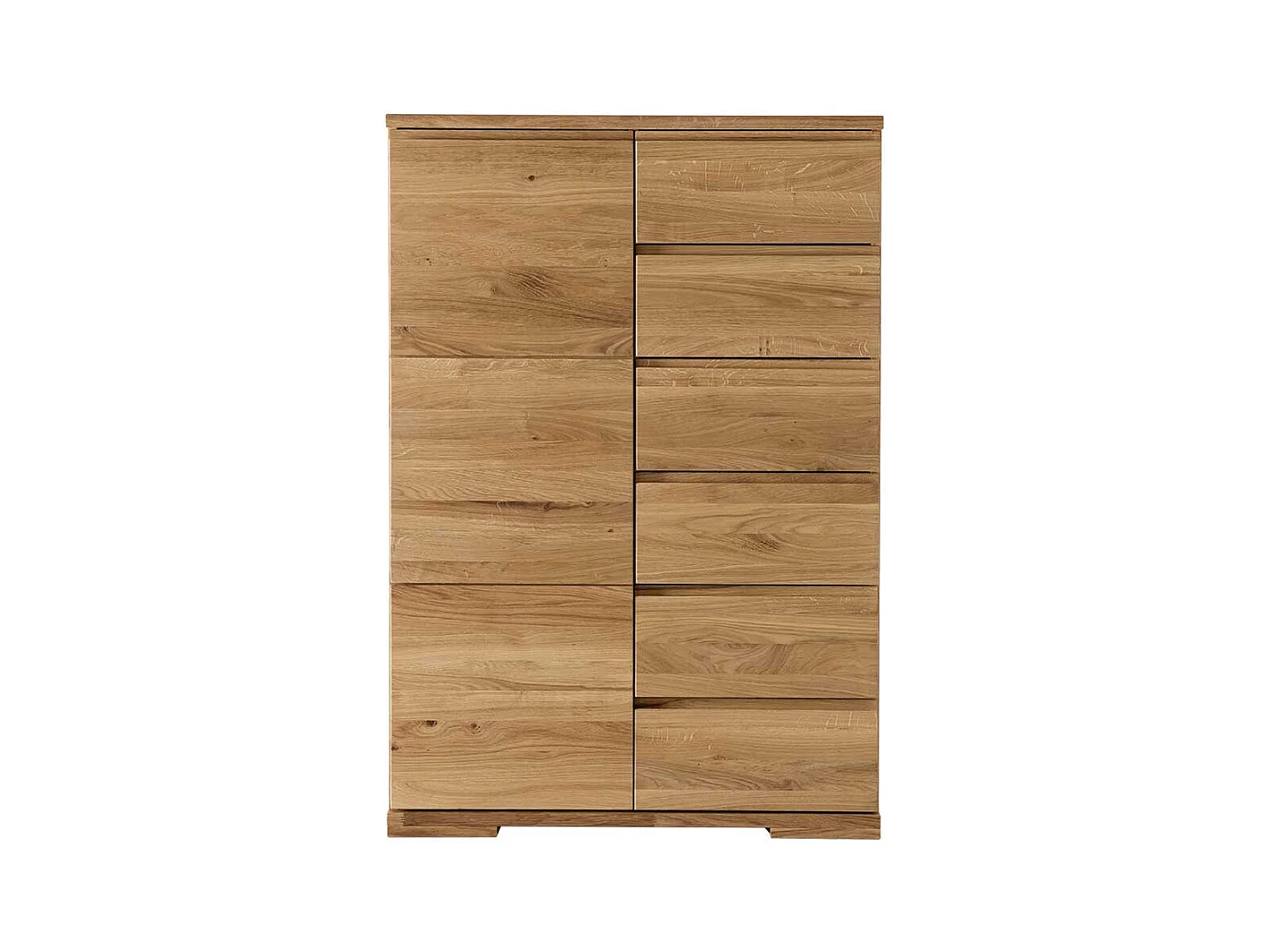 Wohnzimmer Highboard aus Wildeiche Massivholz geölt Griffmulden