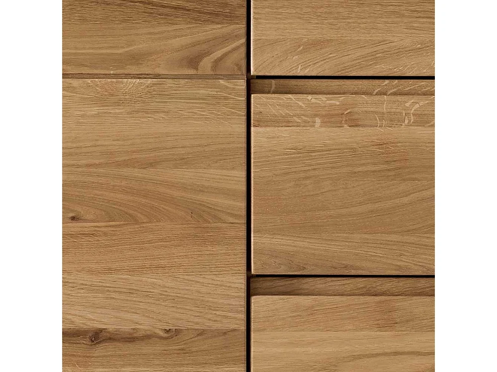 Wohnzimmer Highboard aus Wildeiche Massivholz geölt Griffmulden