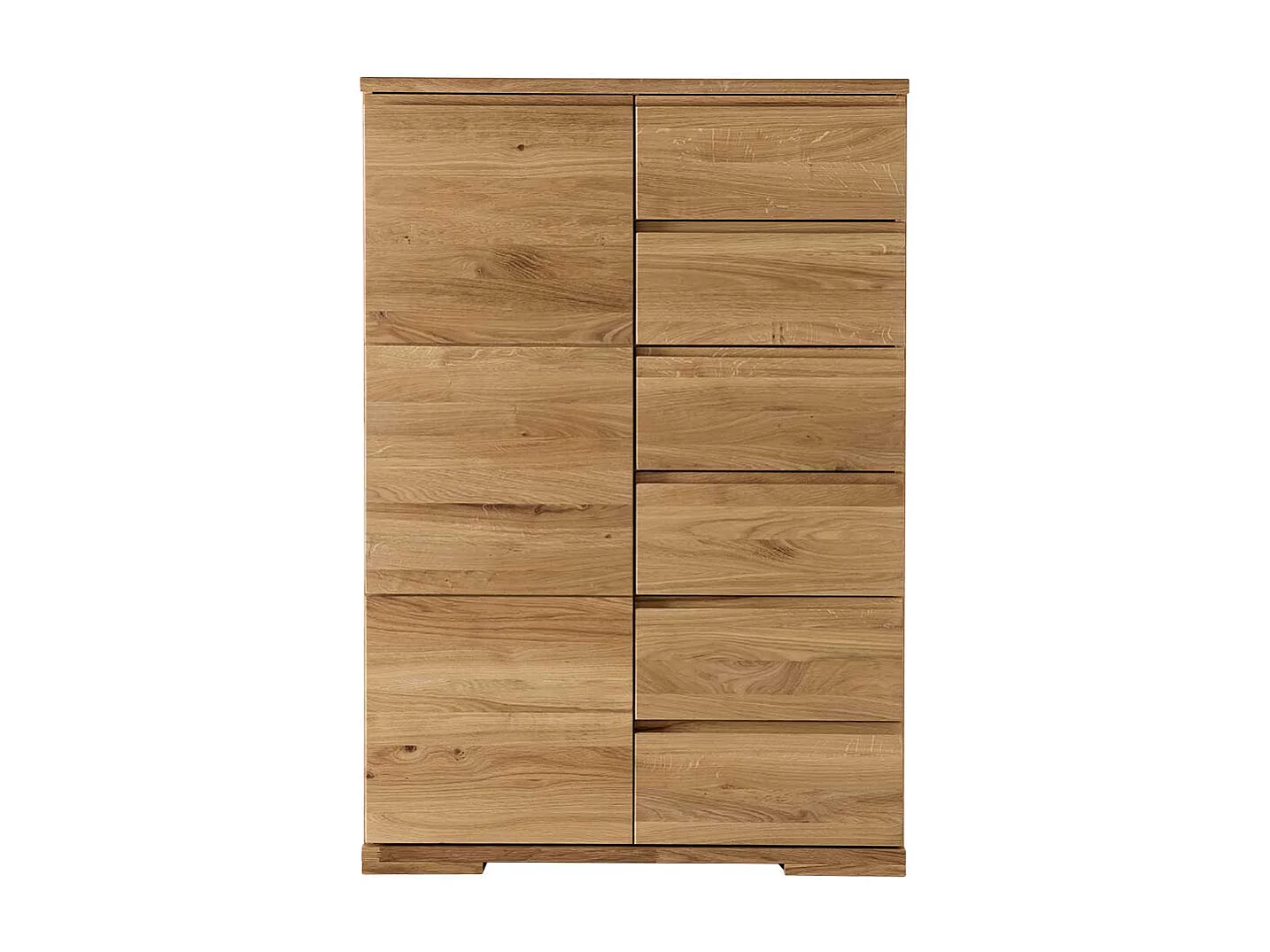 Wohnzimmer Highboard aus Wildeiche Massivholz geölt Griffmulden
