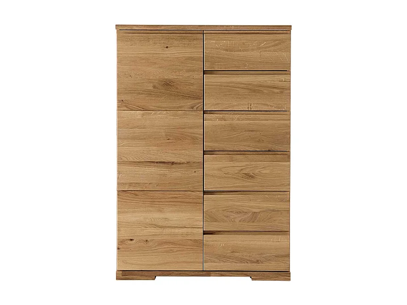 Wohnzimmer Highboard aus Wildeiche Massivholz geölt Griffmulden